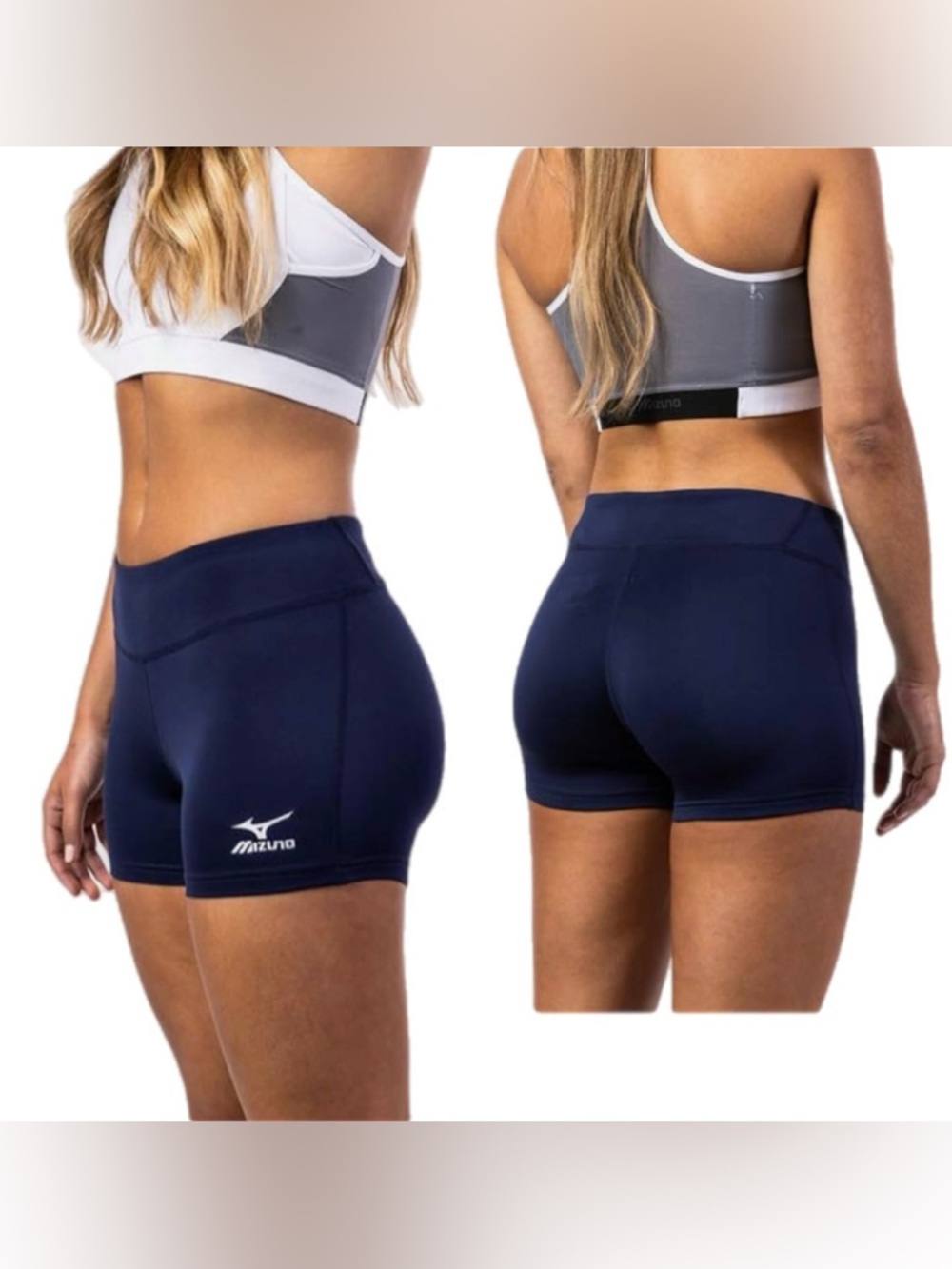 Mizuno Victory Volleyball Shorts Womens Medium Navy Blue Compression